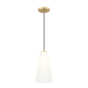Z-Lite Farrell 1 Light 7.25" Pendant, Modern Gold/White - 3043P7-MGLD