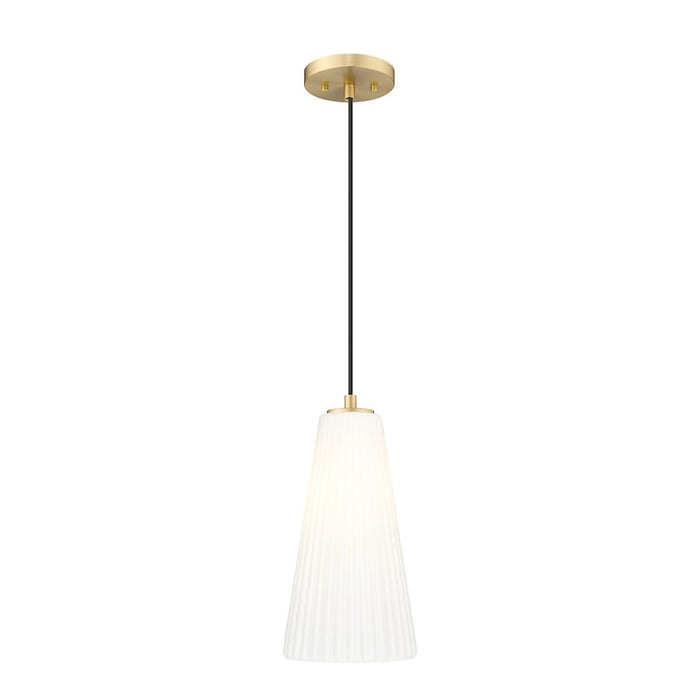 Z-Lite Farrell 1 Light 7.25" Pendant, Modern Gold/White - 3043P7-MGLD