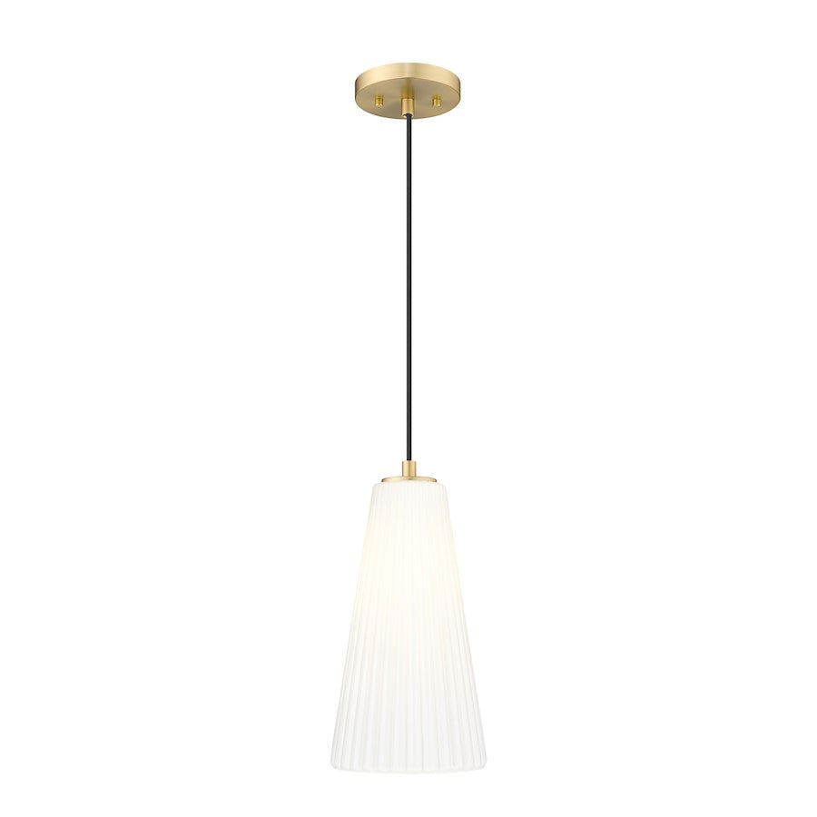 Z-Lite Farrell 1 Light 7.25" Pendant, Modern Gold/White - 3043P7-MGLD