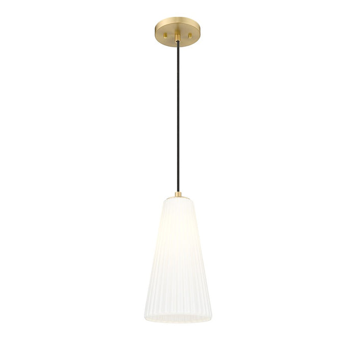 Z-Lite Farrell 1 Light 7.25" Pendant, Modern Gold/White