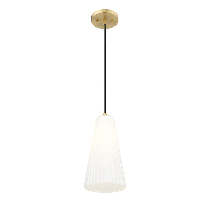 Z-Lite Farrell 1 Light 7.25" Pendant, Modern Gold/White