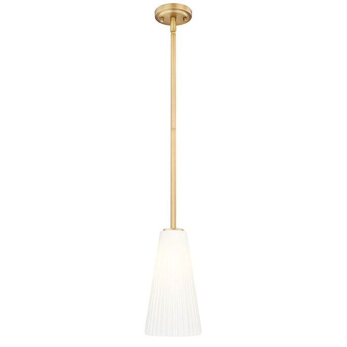 Z-Lite Farrell 1 Light 7.25" Pendant/Rod, Modern Gold/White - 3043P7-ROD-MGLD