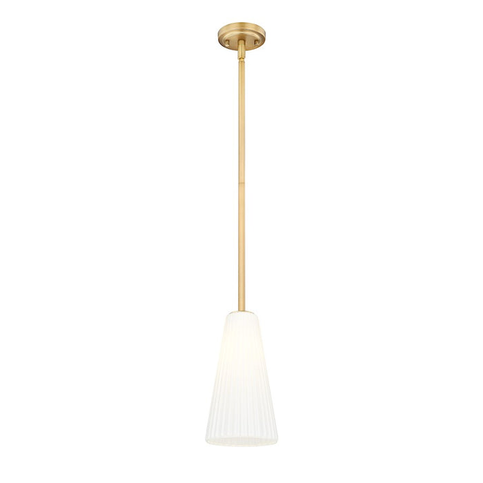 Z-Lite Farrell 1 Light 7.25" Pendant/Rod, Modern Gold/White