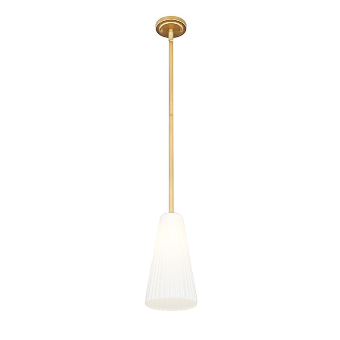 Z-Lite Farrell 1 Light 7.25" Pendant/Rod, Modern Gold/White