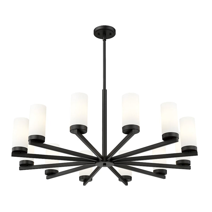 Z-Lite Danica 12 Light 39" Chandelier, Matte Black/White