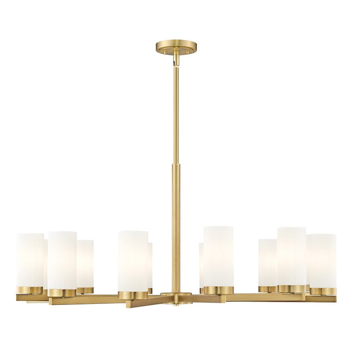 Z-Lite Danica 12 Light 39" Chandelier, Modern Gold/White - 3044-12MGLD