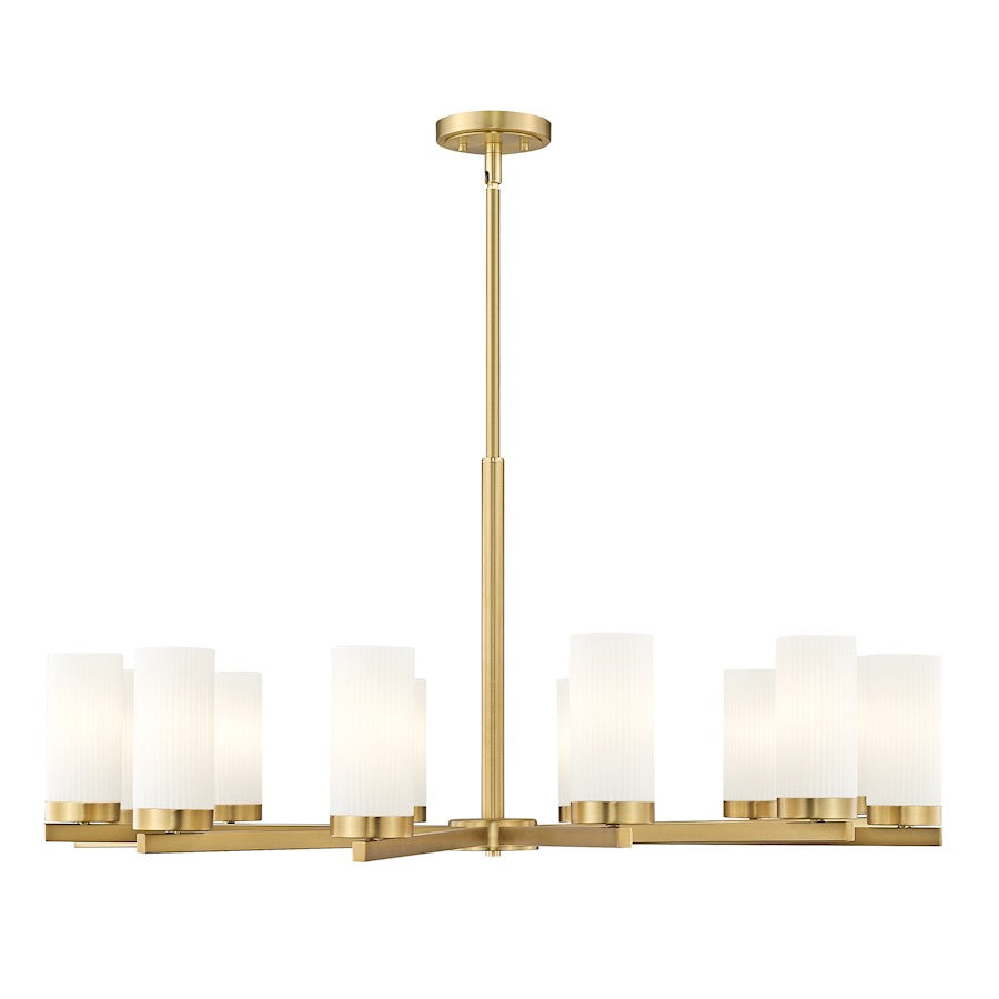 Z-Lite Danica 12 Light 39" Chandelier, Modern Gold/White - 3044-12MGLD