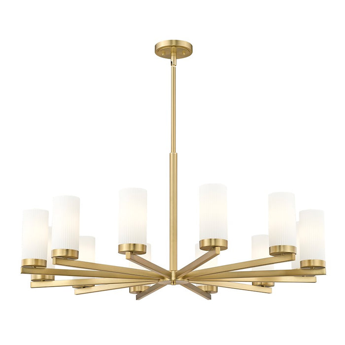 Z-Lite Danica 12 Light 39" Chandelier, Modern Gold/White