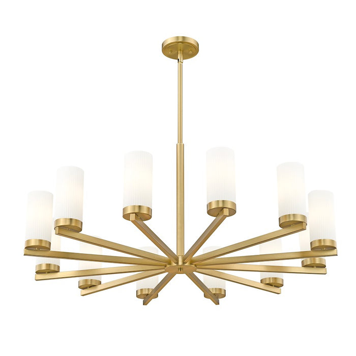 Z-Lite Danica 12 Light 39" Chandelier, Modern Gold/White