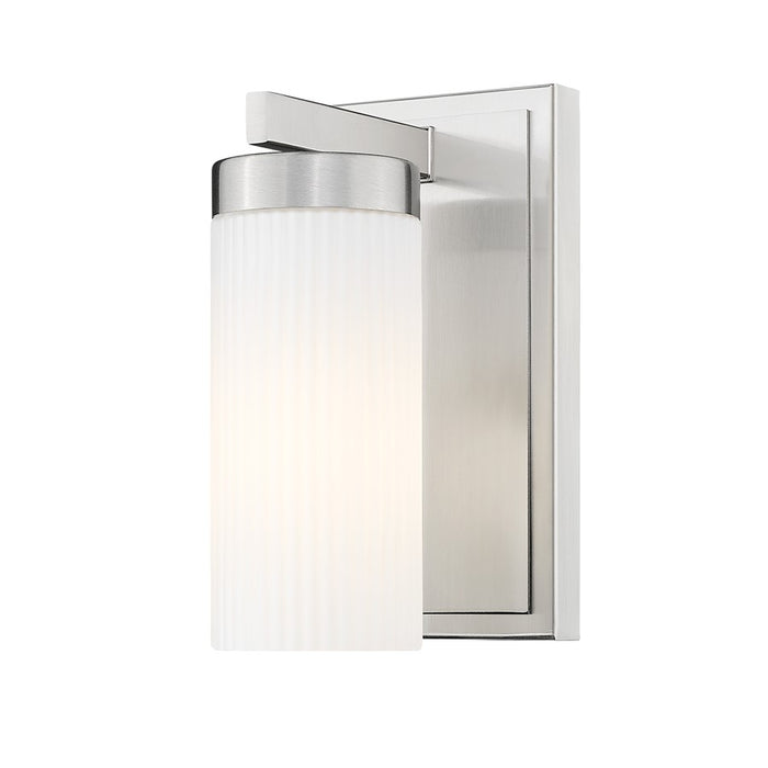 Z-Lite Danica 1 Light Wall Sconce, Brushed Nickel/White - 3044-1S-BN