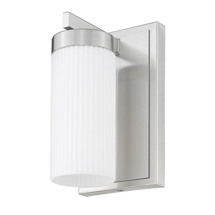 Z-Lite Danica 1 Light Wall Sconce, Brushed Nickel/White