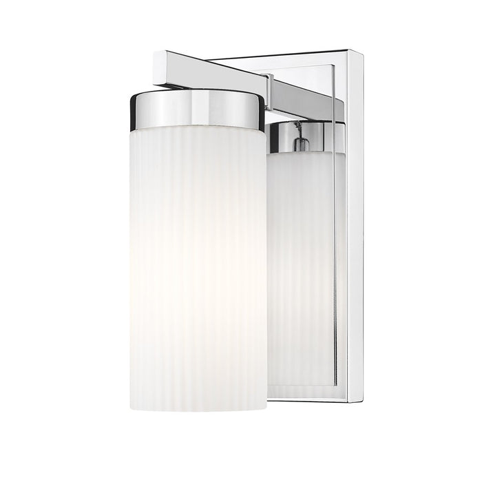 Z-Lite Danica 1 Light Wall Sconce, Chrome/White - 3044-1S-CH