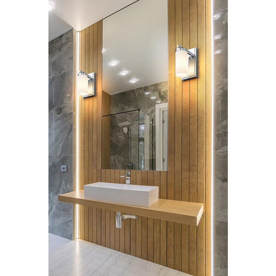 Z-Lite Danica 1 Light Wall Sconce, Chrome/White