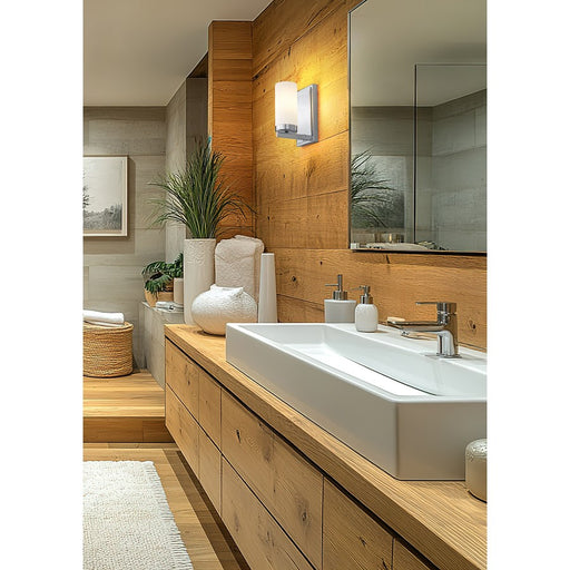 Z-Lite Danica 1 Light Wall Sconce, Chrome/White