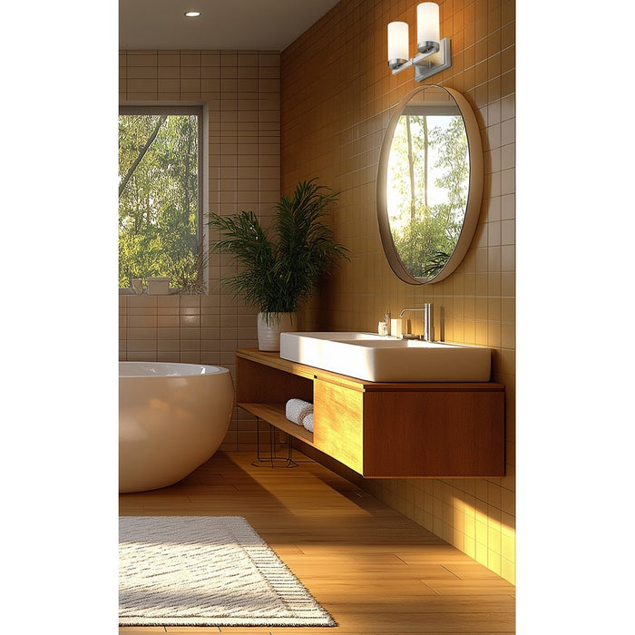 Z-Lite Danica 2 Light Vanity, Brushed Nickel/White
