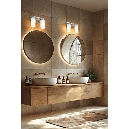 Z-Lite Danica 2 Light Vanity, Brushed Nickel/White