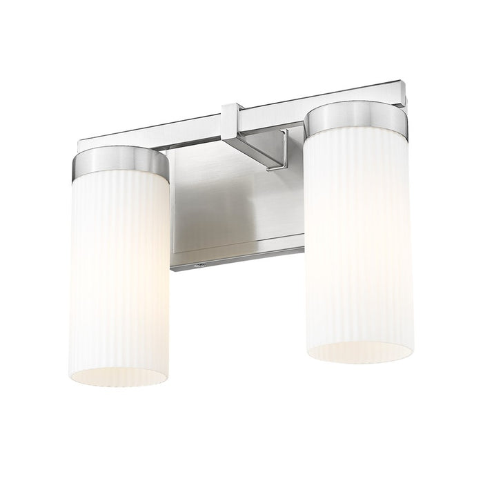 Z-Lite Danica 2 Light Vanity, Brushed Nickel/White