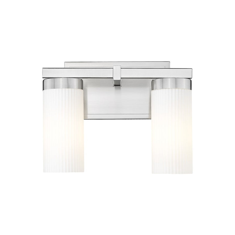 Z-Lite Danica 2 Light Vanity, Brushed Nickel/White