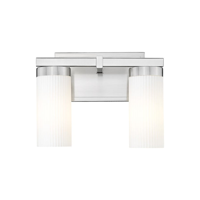 Z-Lite Danica 2 Light Vanity, Brushed Nickel/White