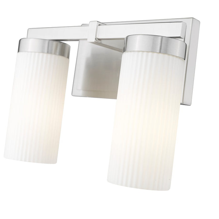 Z-Lite Danica 2 Light Vanity, Brushed Nickel/White
