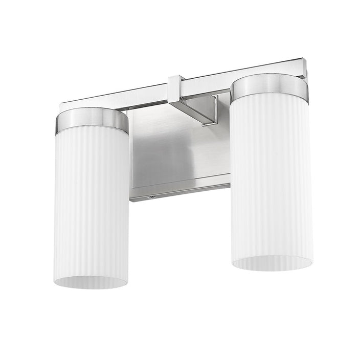 Z-Lite Danica 2 Light Vanity, Brushed Nickel/White