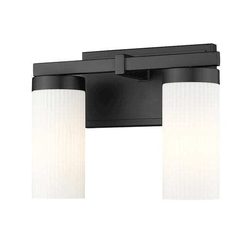 Z-Lite Danica 2 Light 11.75" Vanity, Matte Black/White - 3044-2V-MB