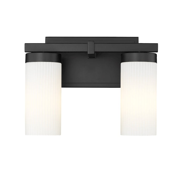 Z-Lite Danica 2 Light 11.75" Vanity, Matte Black/White