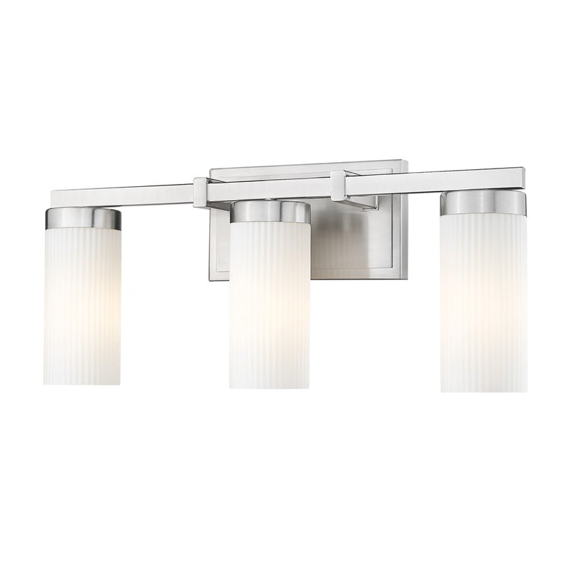 Z-Lite Danica 3 Light Vanity, Brushed Nickel/White - 3044-3V-BN
