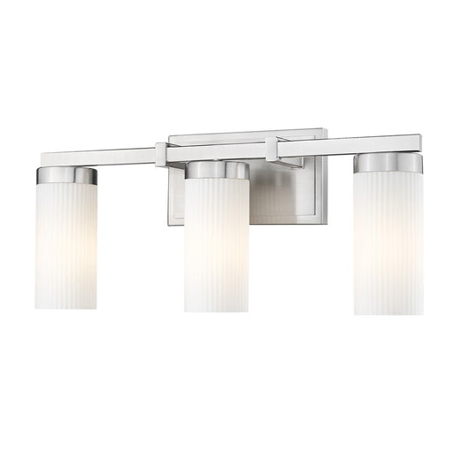 Z-Lite Danica 3 Light Vanity, Brushed Nickel/White - 3044-3V-BN
