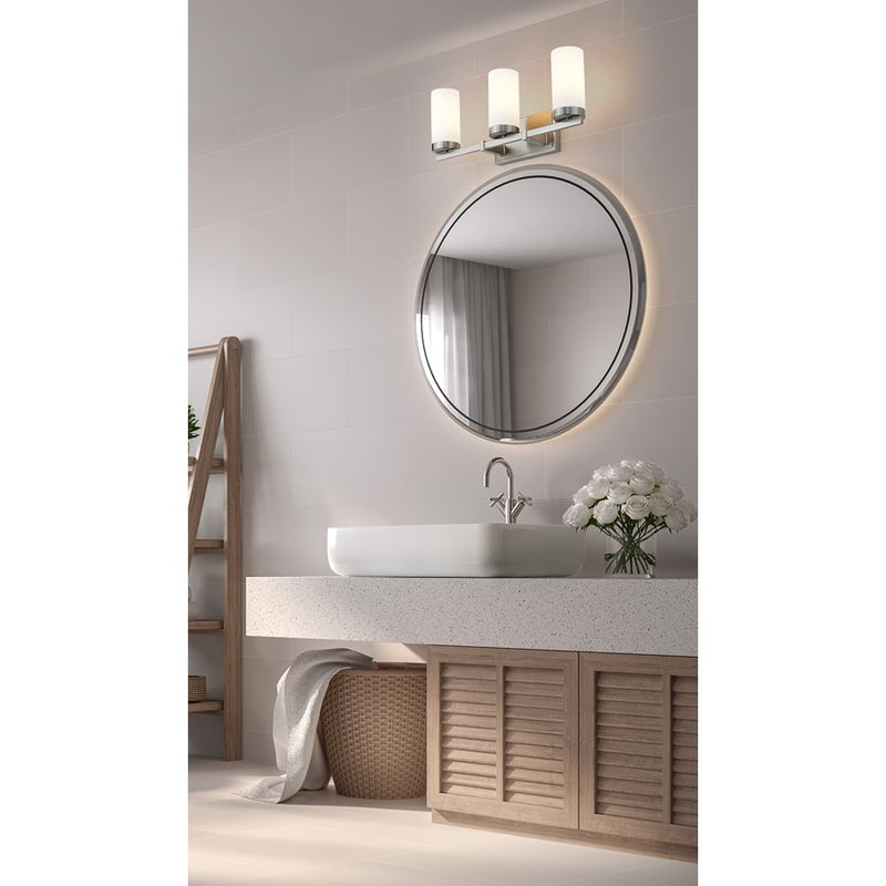 Z-Lite Danica 3 Light Vanity, Brushed Nickel/White