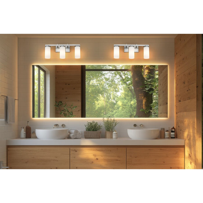 Z-Lite Danica 3 Light Vanity, Brushed Nickel/White