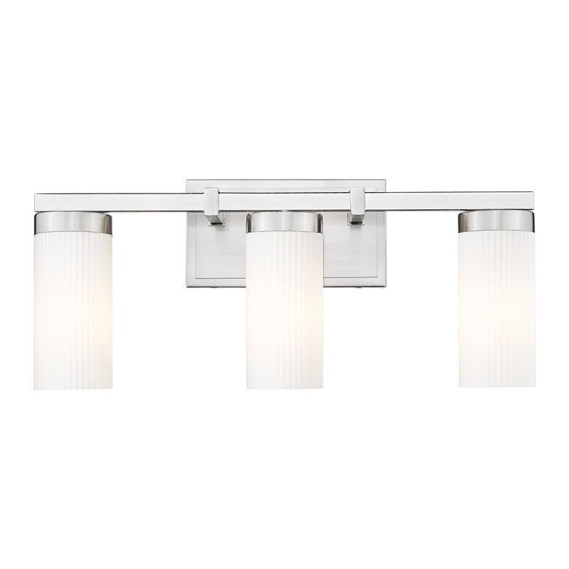 Z-Lite Danica 3 Light Vanity, Brushed Nickel/White