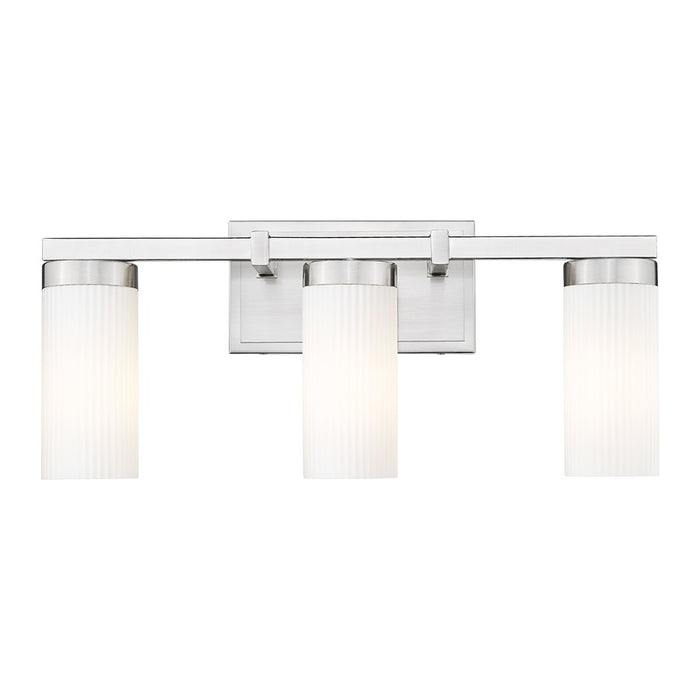 Z-Lite Danica 3 Light Vanity, Brushed Nickel/White
