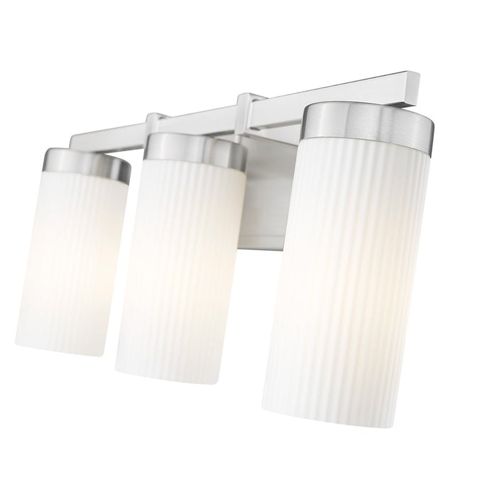 Z-Lite Danica 3 Light Vanity, Brushed Nickel/White