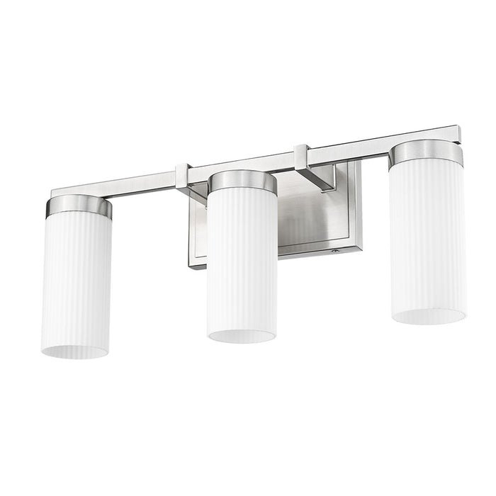 Z-Lite Danica 3 Light Vanity, Brushed Nickel/White