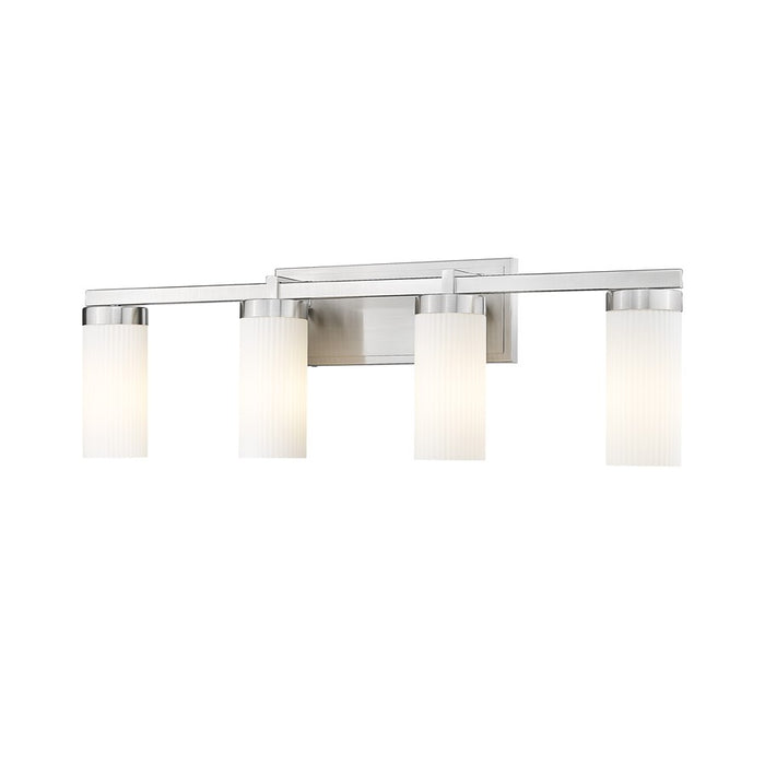 Z-Lite Danica 4 Light Vanity, Brushed Nickel/White - 3044-4V-BN