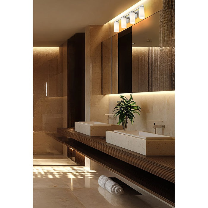 Z-Lite Danica 4 Light Vanity, Brushed Nickel/White