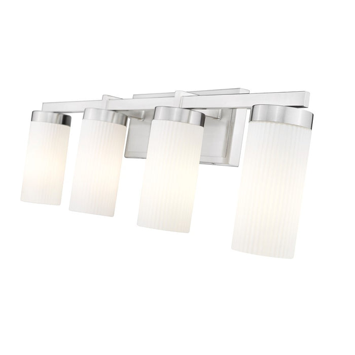 Z-Lite Danica 4 Light Vanity, Brushed Nickel/White