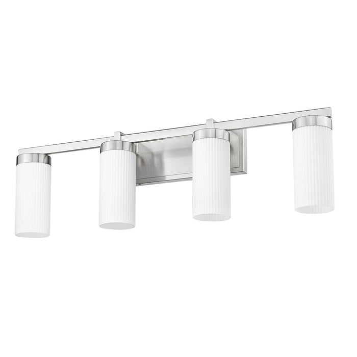 Z-Lite Danica 4 Light Vanity, Brushed Nickel/White