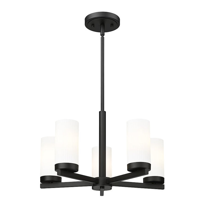 Z-Lite Danica 5 Light 19.5" Chandelier, Matte Black/White