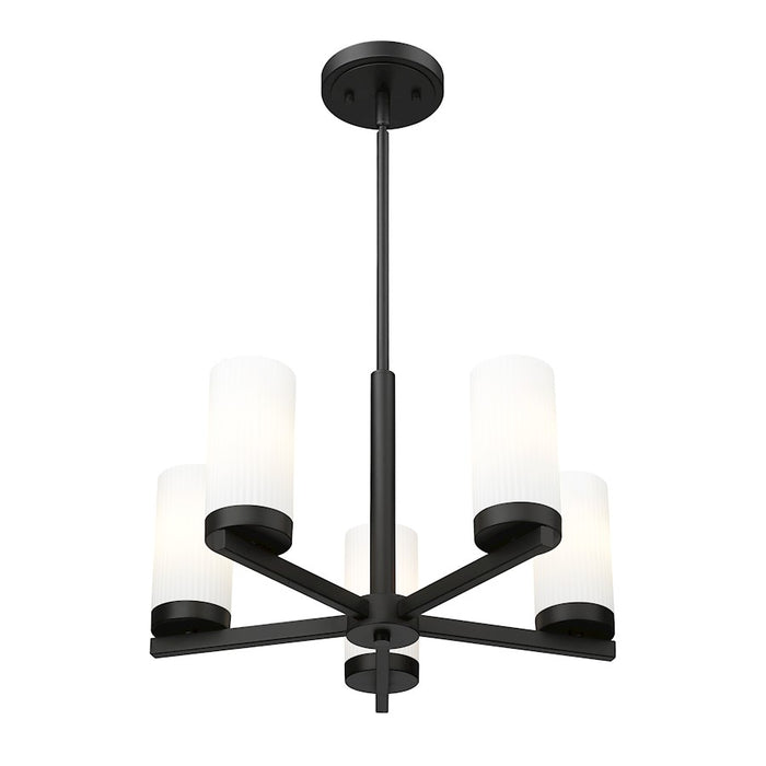 Z-Lite Danica 5 Light 19.5" Chandelier, Matte Black/White