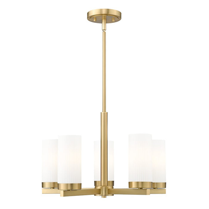 Z-Lite Danica 5 Light 19.5" Chandelier, Modern Gold/White - 3044-5MGLD