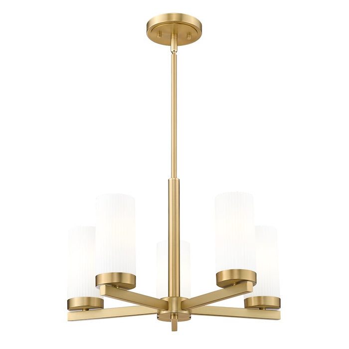 Z-Lite Danica 5 Light 19.5" Chandelier, Modern Gold/White