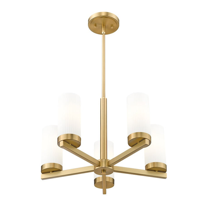 Z-Lite Danica 5 Light 19.5" Chandelier, Modern Gold/White