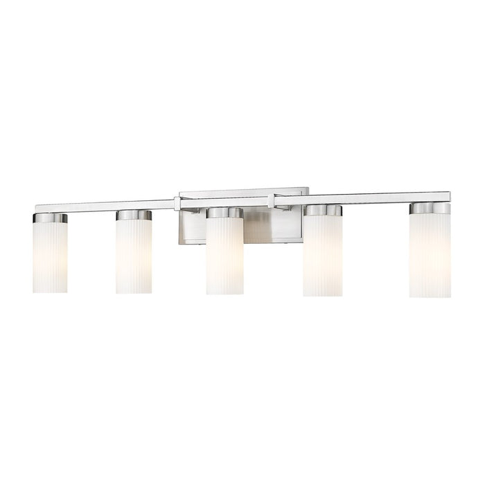 Z-Lite Danica 5 Light Vanity, Brushed Nickel/White - 3044-5V-BN
