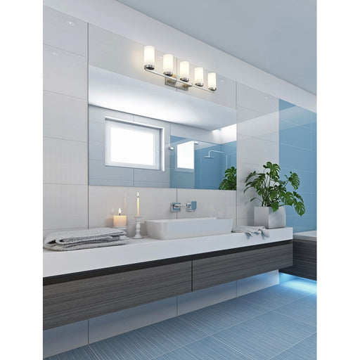 Z-Lite Danica 5 Light Vanity, Brushed Nickel/White