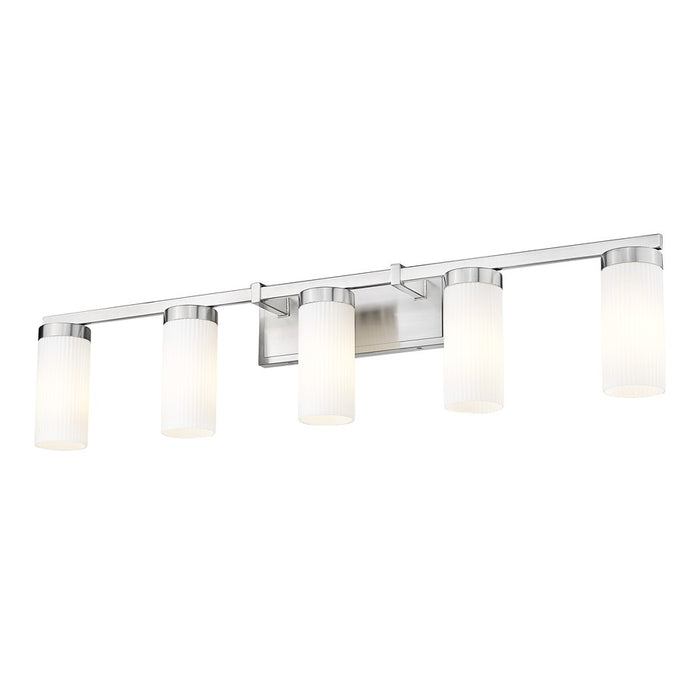 Z-Lite Danica 5 Light Vanity, Brushed Nickel/White