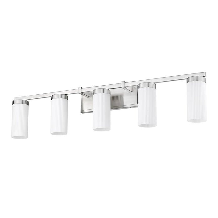 Z-Lite Danica 5 Light Vanity, Brushed Nickel/White