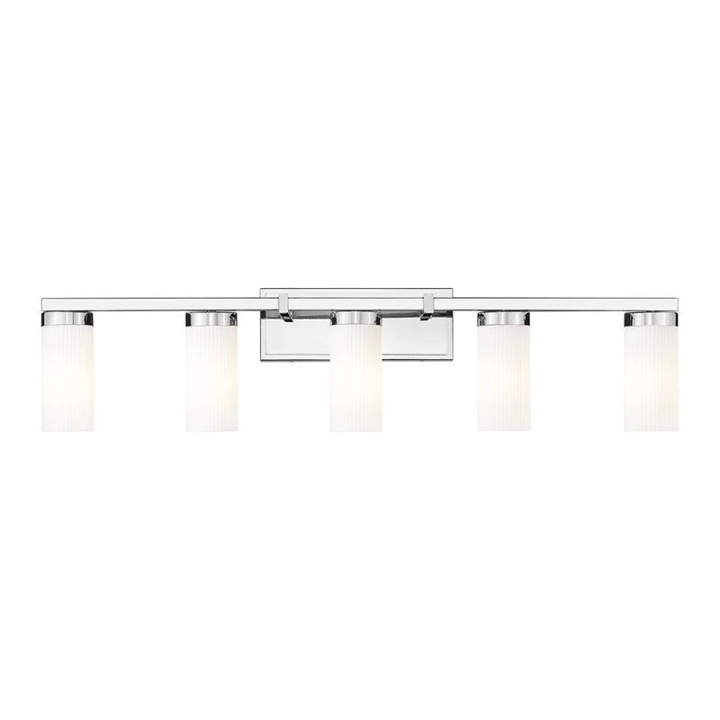 Z-Lite Danica 5 Light Vanity, Chrome/White