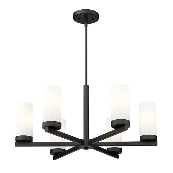 Z-Lite Danica 6 Light 26" Chandelier, Matte Black/White